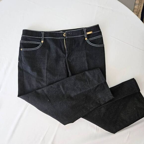St. John Sport Black Cropped Denim Pants Size 10 - Picture 1 of 5